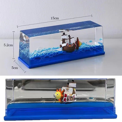 Figurine décorative du Thousand Sunny, le célèbre navire de One Piece, conçue pour une navigation élégante. Parfaite comme élément de décoration. Un incontournable pour les fans de l'anime !