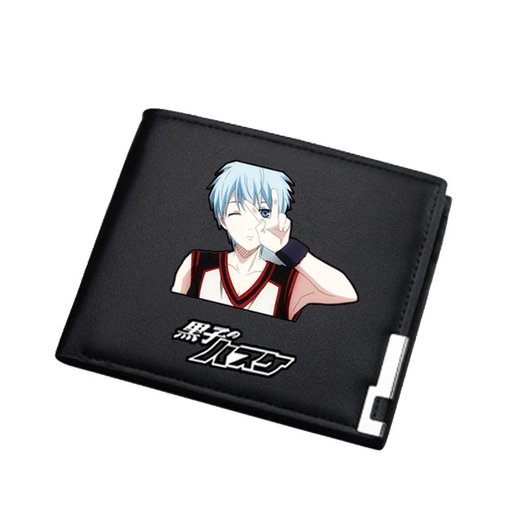 Cartera de baloncesto del anime Kuroko | Cartera corta o larga con diseño inspirado en el anime de baloncesto. Ideal para estudiantes, hombres y mujeres. Portatarjetas de identificación y prácticos compartimentos