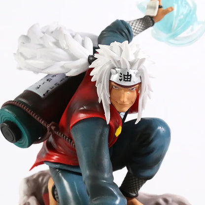 20cm Figurine Collector | Jiraiya avec Shima et Fukasaku modèle détaillé du Sannin légendaire et de ses deux compagnons crapauds. Parfait pour les fans de Naruto et les collectionneurs