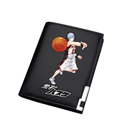 Cartera de baloncesto del anime Kuroko | Cartera corta o larga con diseño inspirado en el anime de baloncesto. Ideal para estudiantes, hombres y mujeres. Portatarjetas de identificación y prácticos compartimentos