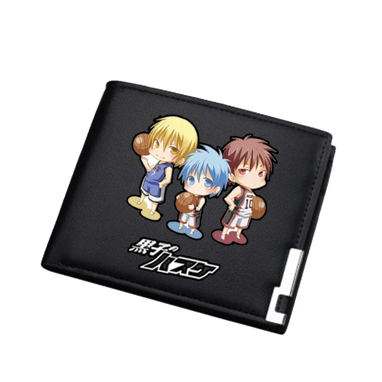 Cartera de baloncesto del anime Kuroko | Cartera corta o larga con diseño inspirado en el anime de baloncesto. Ideal para estudiantes, hombres y mujeres. Portatarjetas de identificación y prácticos compartimentos