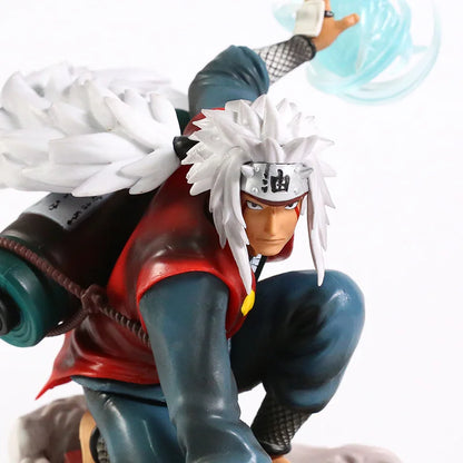 20cm Figurine Collector | Jiraiya avec Shima et Fukasaku modèle détaillé du Sannin légendaire et de ses deux compagnons crapauds. Parfait pour les fans de Naruto et les collectionneurs