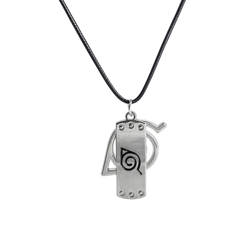 Collier avec pendentif Naruto | Collier avec des pendentifs inspirés de l'univers de Naruto, en métal allié. Parfait pour le cosplay ou comme accessoire pour les fans de Naruto