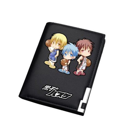 Cartera de baloncesto del anime Kuroko | Cartera corta o larga con diseño inspirado en el anime de baloncesto. Ideal para estudiantes, hombres y mujeres. Portatarjetas de identificación y prácticos compartimentos