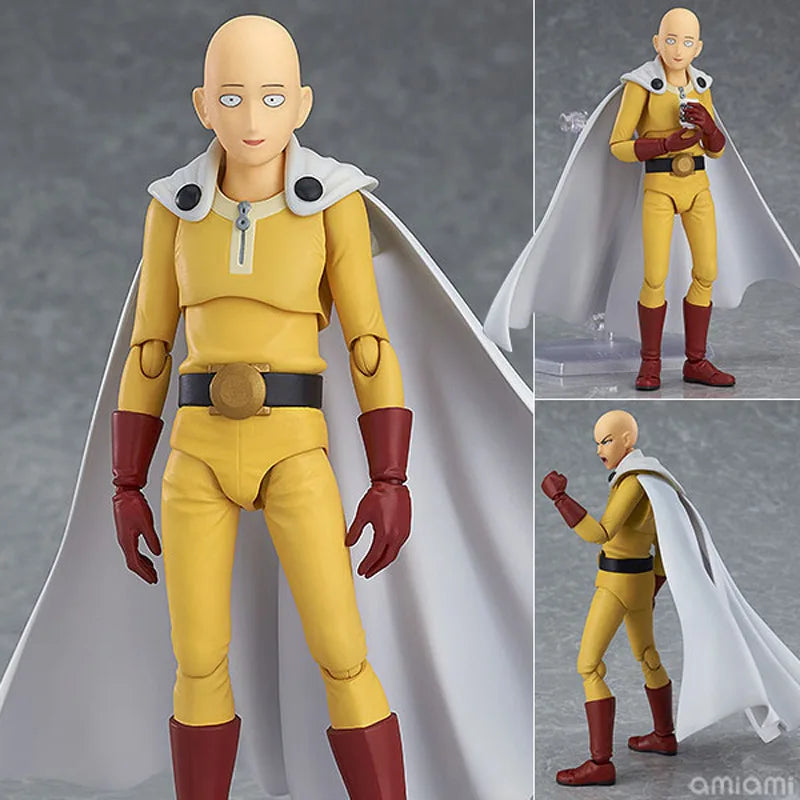 16cm Figma 310 ONE PUNCH MAN Figure | Saitama (One Punch Man) PVC figure, articulated model with interchangeable parts. A detailed collectible, ideal for anime fans and collectors