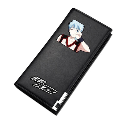 Cartera de baloncesto del anime Kuroko | Cartera corta o larga con diseño inspirado en el anime de baloncesto. Ideal para estudiantes, hombres y mujeres. Portatarjetas de identificación y prácticos compartimentos