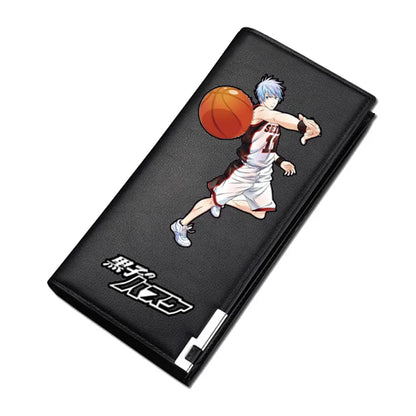 Cartera de baloncesto del anime Kuroko | Cartera corta o larga con diseño inspirado en el anime de baloncesto. Ideal para estudiantes, hombres y mujeres. Portatarjetas de identificación y prácticos compartimentos