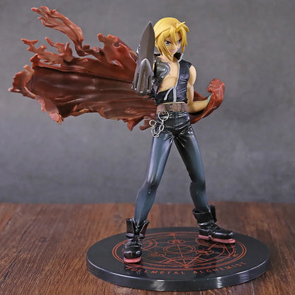 Figura Alquimista Fullmetal de 17 cm | Figura detallada de PVC de Edward Elric con piezas intercambiables. Ideal para coleccionistas y fanáticos del anime.