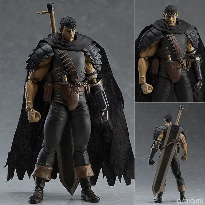 17cm Figurine BANDAI Berserk | Figurine de Guts en version Black Swordsman avec des pièces interchangeables. Modèle en PVC idéal pour les fans et les collectionneurs de Berserk