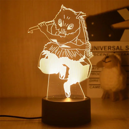 Lampe de Nuit 3D LED DEMON SLAYER | Lampe 3D LED représentant les personnages de Kimetsu no Yaiba parfaite pour illuminer une chambre avec une touche anime. Cette lampe est idéale comme décoration ou comme cadeau pour les enfants et les fans de l'anime