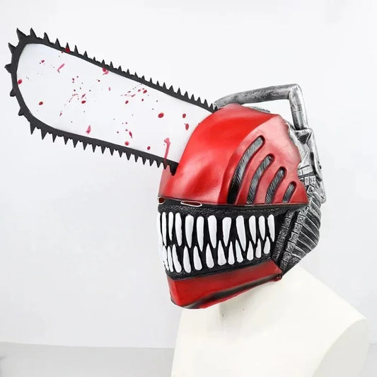 Accessoires de Cosplay Chainsaw Man | Masque en latex représentant les scies de Denji et la tête de Pochita. Parfait pour les fêtes d'Halloween, les événements cosplay ou les cadeaux d'anniversaire pour adultes et enfants fans de l'anime