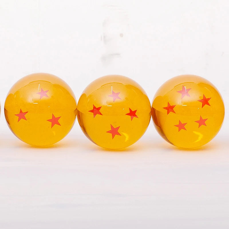 Set de 7 boules de cristal Dragon Ball (3,5 cm) | Invoquez Shenron avec ces figurines de collection, parfaites comme cadeau pour les fans de l'anime