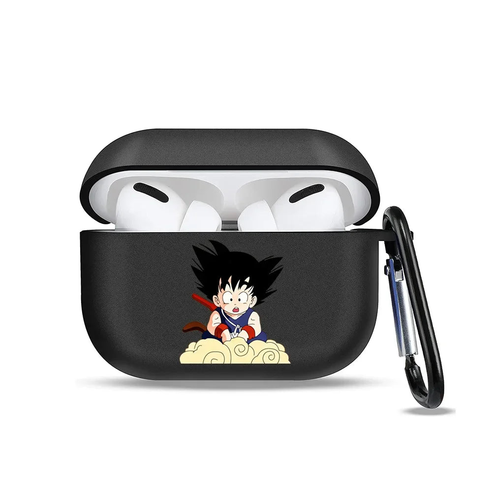 Étui de protection en silicone Dragon Ball Son Goku pour AirPods 1/2/3 Pro. Design coloré et mignon, idéal pour protéger vos écouteurs sans fil Bluetooth