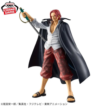 17cm Figurine BANDAI DXF THE Grandline One Piece | Figurine Bandai Banpresto DXF THE Grandline Men représentant Shanks le roux. Modèle en PVC détaillé, parfait pour les collections et les fans de One Piece