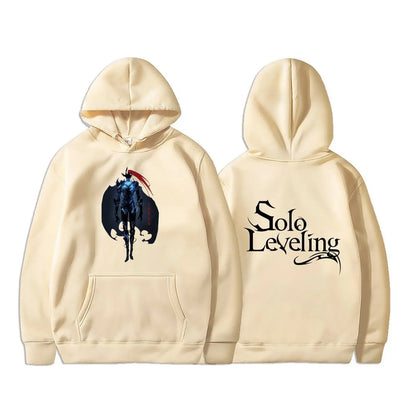 Sudadera de nivelación en solitario ? Sudadera con capucha de lana de otoño con estampado gráfico de Sung Jin-Woo. Estilo oversize, streetwear Harajuku, unisex, ideal para fans del manga y el anime.