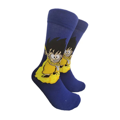 Chaussettes Dragon Ball  | Chaussettes en coton longues et respirantes avec imprimé des personnages de DBZ. Style hip-hop, idéales pour les amateurs de skateboard et les fans de Dragon Ball