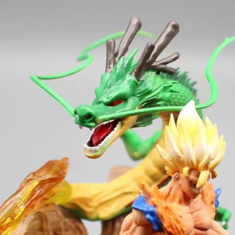 Figura Dragon Ball 23cm | Son Goku, Freezer, Cell, Boo y Shenron en acción. Estatua detallada, perfecta para coleccionistas y aficionados. Ideal como regalo 