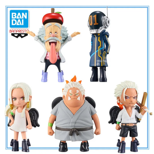 Figuras de una pieza BANDAI WCF de 11 cm | Figuras de Serafines, Shaka y Vegapunk, del arco de Egghead. Modelos detallados de PVC, ideales para coleccionistas y fanáticos del anime.