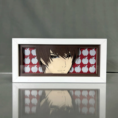 Lampe LED 3D Death Note | Lampe de nuit représentant Light Yagami et L, avec une lumière LED intégrée pour un éclairage décoratif. Parfaite pour la décoration de chambre ou comme cadeau pour les fans de l'anime