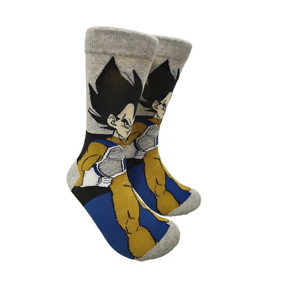 Chaussettes Dragon Ball  | Chaussettes en coton longues et respirantes avec imprimé des personnages de DBZ. Style hip-hop, idéales pour les amateurs de skateboard et les fans de Dragon Ball