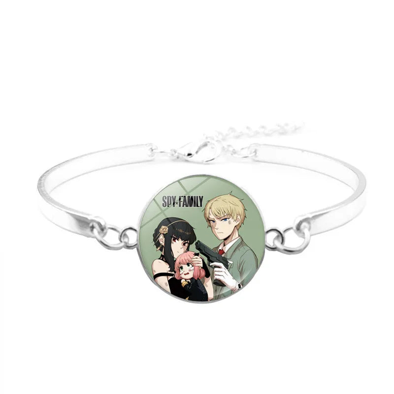 Pulsera ESPÍA×FAMILIAR | Pulsera de aleación inspirada en los personajes de Anya, Yor y Crepúsculo. La pulsera es ideal para los fans del anime, perfecta como accesorio de cosplay o como regalo. 