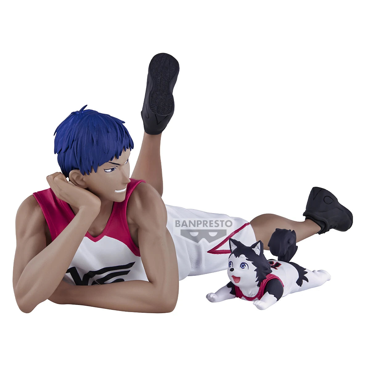 Figurines BANDAI BANPRESTO Kuroko's Basketball LAST GAME | Figurines d'anime de Kuroko, Kagami, Aomine, Akashi, Murasakibara, Kise et Midorima en position décontractée avec le chiot Kuro Junior. Idéal pour les fans et collectionneurs