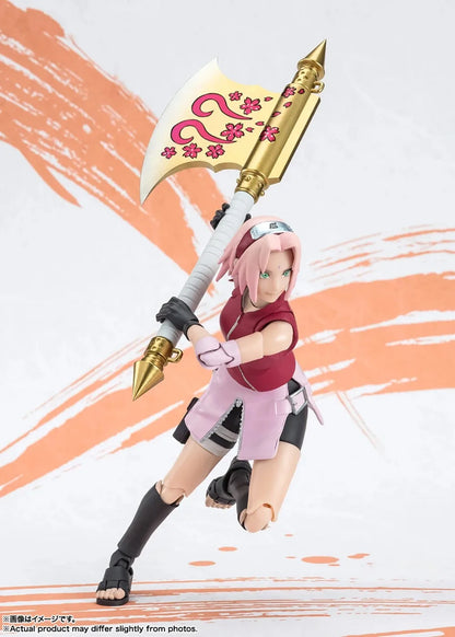 Figura 17cm Bandai SHFiguarts (Edición NarutoTop99) | Modelo de acción conjunta en PVC de Haruno Sakura, juguete ninja. Un regalo perfecto para fans y coleccionistas de Naruto.