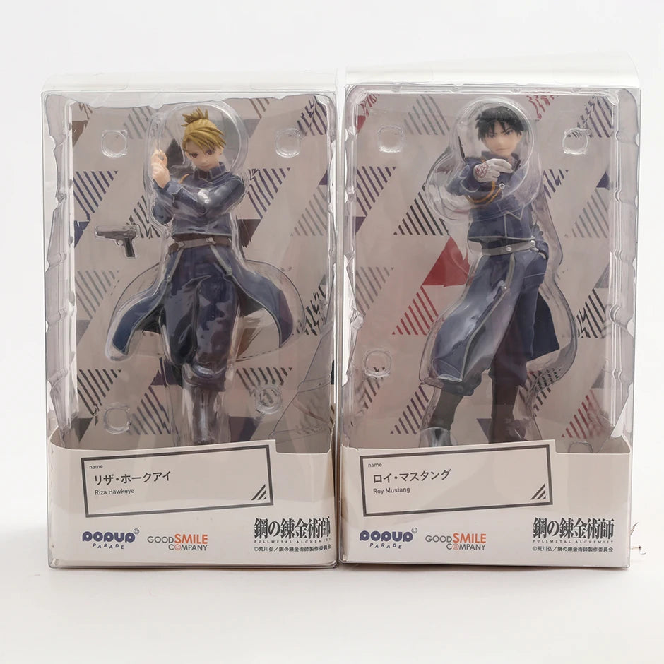 Figura Alquimista Fullmetal de 17 cm | Figuras detalladas de POP UP PARADE de Roy Mustang y Riza Hawkeye. Ideal para fanáticos y coleccionistas del anime.