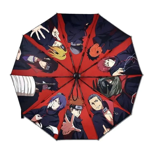 28.5*3*3cm Parapluie Naruto avec mécanisme automatique personnages du village de konoha et de l'akatsuki