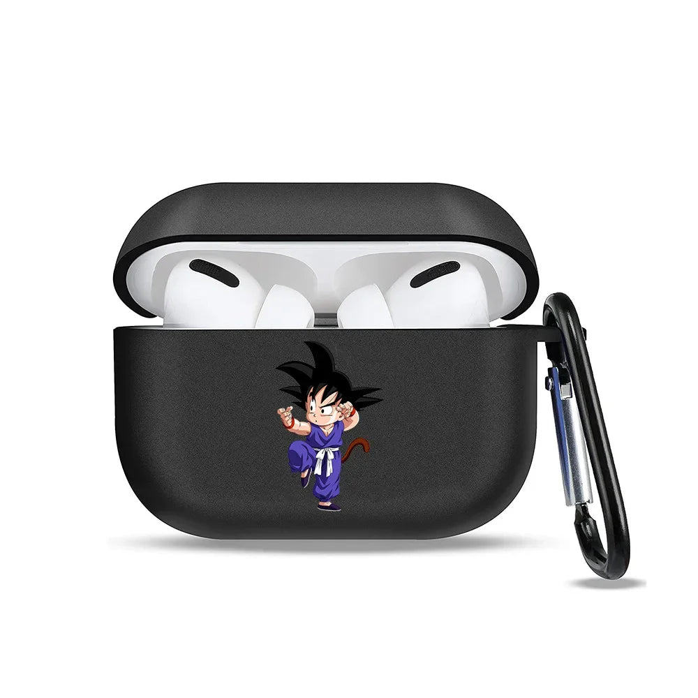 Étui de protection en silicone Dragon Ball Son Goku pour AirPods 1/2/3 Pro. Design coloré et mignon, idéal pour protéger vos écouteurs sans fil Bluetooth