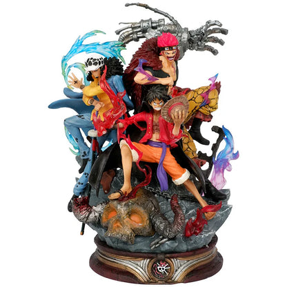 20cm Figurine One Piece | Figurine mettant en scène Luffy, Kid, et Trafalgar, les trois capitaines emblématiques de One Piece. Modèle de collection en PVC, idéal pour les fans d'anime et parfait pour décorer ou offrir aux enfants et aux collectionneurs.