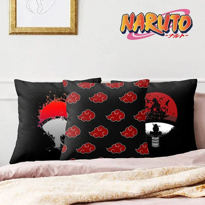 Housse de coussin imprimée Naruto : motif Nuage Rouge Uchiha Itachi, housse carrée pour canapé, décoration, jouet, cadeau