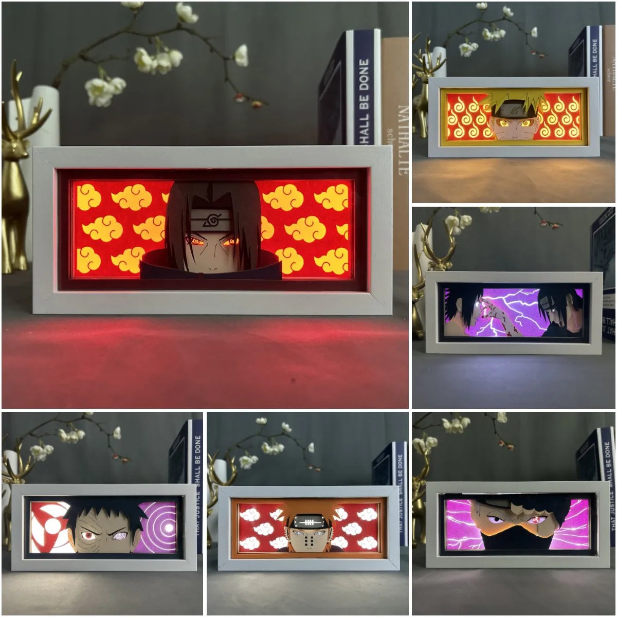 Cadre Lumineux LED 3D Naruto, découpe en papier, parfaite pour la décoration de chambre ou comme cadeau d'anniversaire