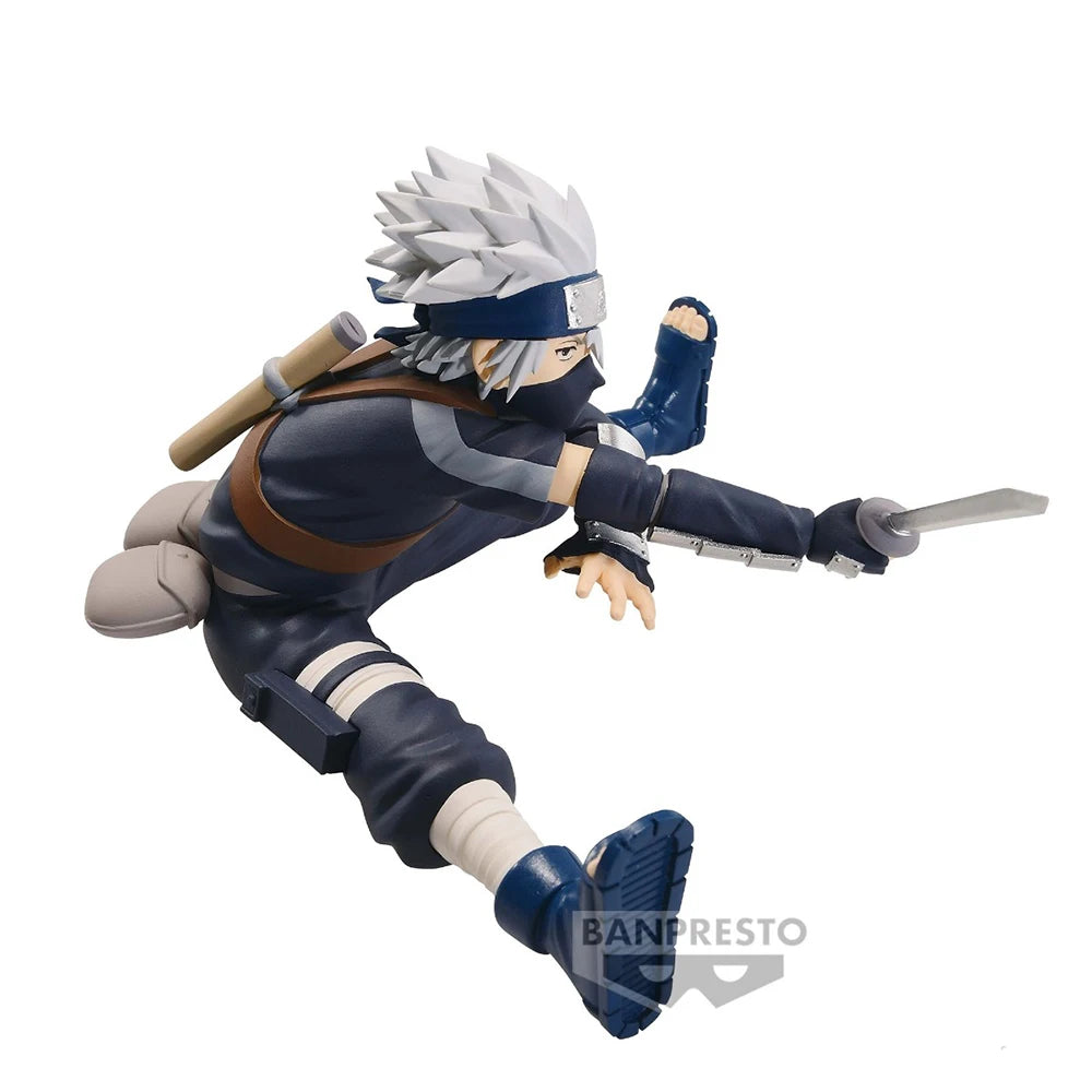 14cm Figurine Bandai Banpresto (édition Vibration Stars) Naruto | Modèle d'action animé de Kakashi Hatake enfant, ornement de collection en PVC. Idéal pour les fans de Naruto, parfait comme cadeau