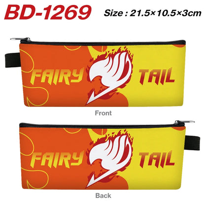 Fairy Tail Large Capacity Pencil Case Canvas School Pen Case Zipper Double Layered Supplies Box Pouch Stationery Toys Gift