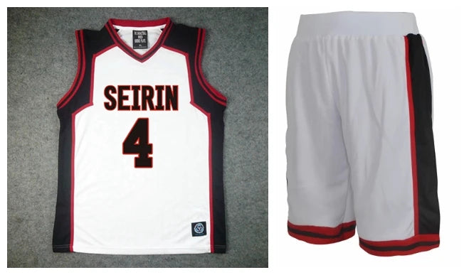 Ensemble Maillot et Short Kuroko no Basket Seirin | Uniforme de basket Seirin inspiré de l'équipe du duo iconique Kuroko Tetsuya (#11) et Kagami Taiga (#10). Ensemble comprenant un t-shirt et un short. Idéal pour le cosplay ou le sport