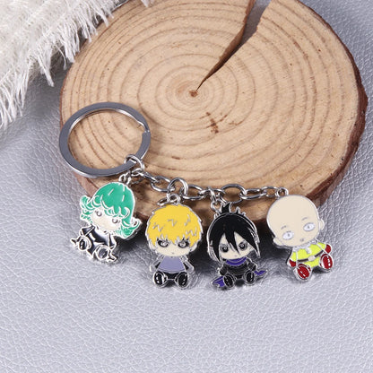 One Punch Man Keychain | Metal keychain with pendants of Saitama, Genos and the S-class heroes. Ideal for fans, perfect for personalizing your accessories. A practical and stylish gift