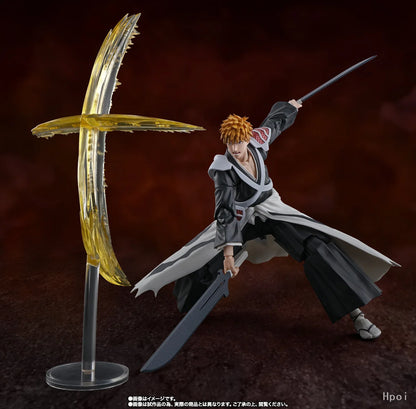 Figura de lejía de 16 cm | Esta figura articulada de Kurosaki Ichigo, inspirada en el arco de la "Guerra de Sangre de los Mil Años" de Bleach. Presenta detalles y articulación cuidadosos para recrear sus poses icónicas. 