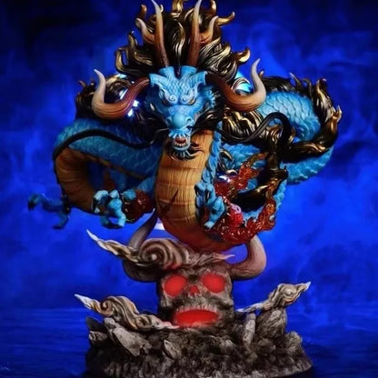 Figura de una pieza de 22 cm | Kaido en forma de dragón, con iluminación LED integrada. Perfecto para coleccionistas y fanáticos del anime para iluminar tu colección con estilo. 