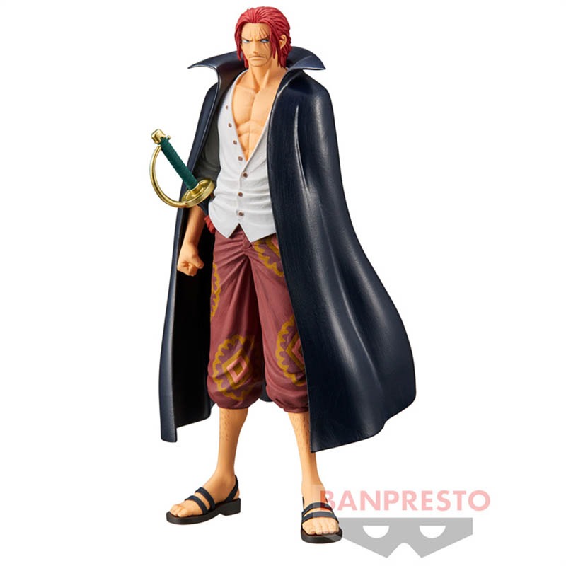 Figuras DXF oficiales de BANDAI One Piece de 18 cm | Modelos detallados de PVC de personajes icónicos de One Piece: Roronoa Zoro, Sanji Vinsmoke, Uta y Red Shanks (RED Film Version). Ideal para aficionados y coleccionistas.