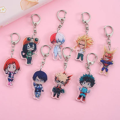 Porte-clés en Acrylique My Hero Academia | Accessoire mignon et drôle, idéal en pendentif de sac ou en cadeau pour les fans et amis