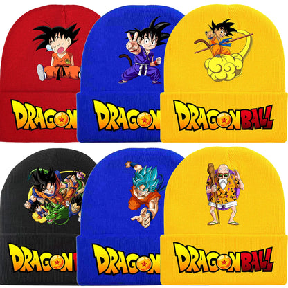 Bonnets en Coton Automne/Hiver DRAGON BALL avec broderie des personnages, chaud et stylé