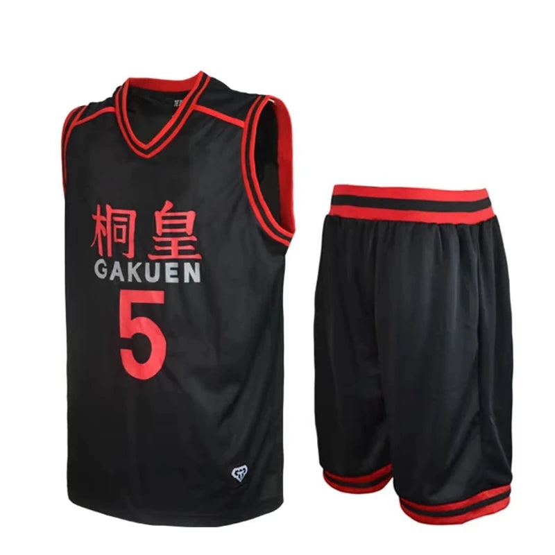 Ensemble Maillot et Short Kuroko's Basket | Uniforme scolaire GAKUEN inspiré de l'équipe d'Aomine Daiki. Ensemble sportswear comprenant un t-shirt et un short de basketball, idéal pour le cosplay, les événements sportifs ou comme cadeau pour les fans