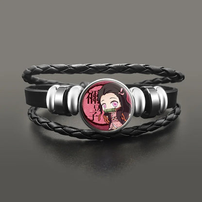 Bracelet Demon Slayer Kawaii | Bracelet mignon inspiré des personnages de Demon Slayer : Tanjirou, Nezuko, Giyuu, Zenitsu et Inosuke. Parfait pour les fans de l’anime, cet accessoire kawaii est idéal comme bijou ou cadeau unique