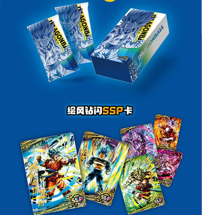 Boîtes de Cartes de Collection Dragon Ball avec Goku, Vegeta et les Saiyans. Cartes brillantes idéal pour les batailles. Un cadeau idéal pour les enfants et les fans de l'anime !