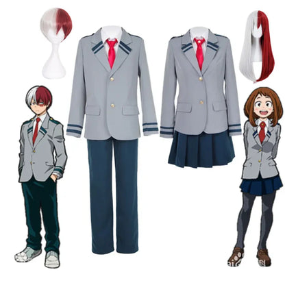 Cosplay complet UA Hero Academy de l'uniforme scolaire des héros de l'anime. Parfait pour les cosplay et les événements comme Halloween. Unisexe, idéal pour les fans de Boku No Hero Academia.