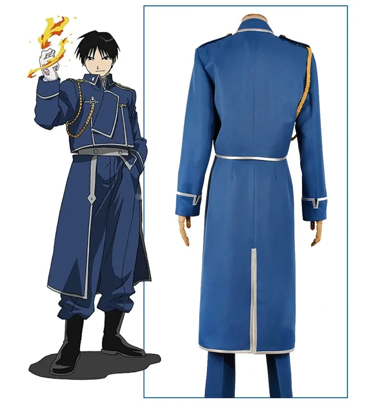 Roy Mustang complete military uniform with jacket, pants and apron. Perfect for cosplay or events