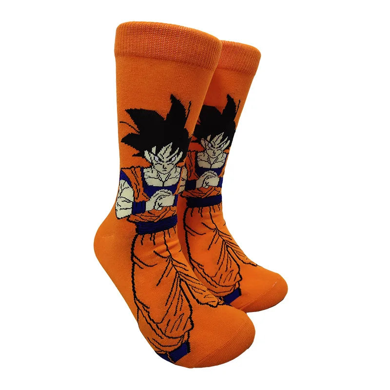 Chaussettes Dragon Ball  | Chaussettes en coton longues et respirantes avec imprimé des personnages de DBZ. Style hip-hop, idéales pour les amateurs de skateboard et les fans de Dragon Ball