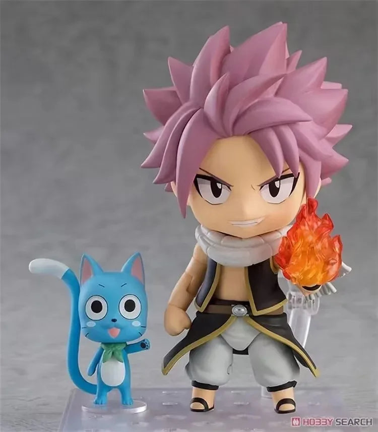 10cm Figurine Fairy Tail | Figurine articulée de Natsu Dragnir (E.N.D.) et Happy en PVC. Idéal pour les collectionneurs et comme cadeau de Noël