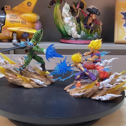 23cm Figurine Dragon Ball | Son Gohan et Son Goku Kamehameha contre Cell. Cette figurine dynamique est parfaite pour la décoration et la collection. Un cadeau idéal pour les fans de Dragon Ball Z !